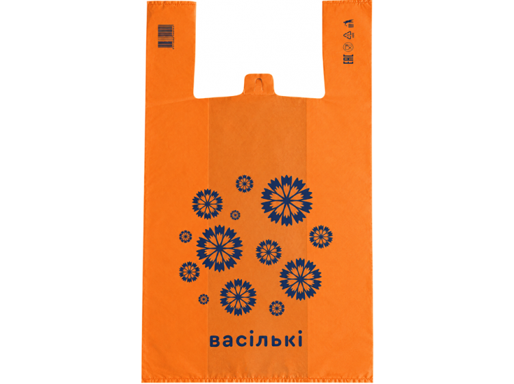Пакет майка ПНД "Васiлькi" 59(39+10*2)см*65см, 29мкм (125 шт/упак) пр-во Беларусь